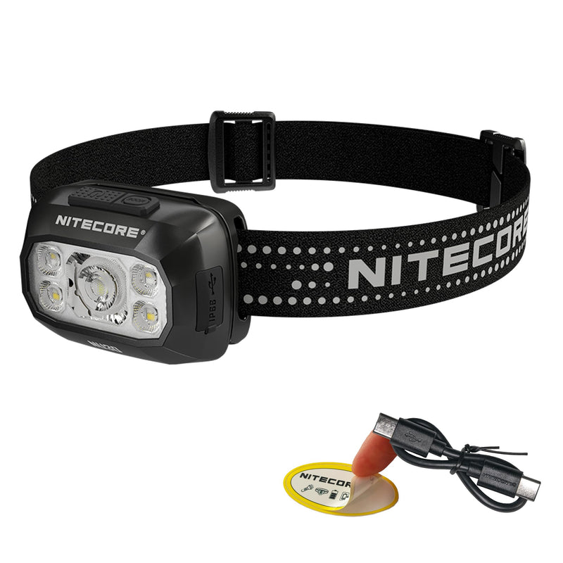Nitecore NU30 500 Lumen LED Rechargeable Headlamp with White and Red Beams Black