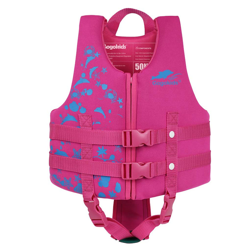 Gogokids Toddler Swim Vest, Kids Floaties – Boys & Girls Buoyancy Jacket for Pool & Beach, Fits 2-8 Years / 22-60 lbs Pink Dolphin S (2-4 Years) - BeesActive Australia