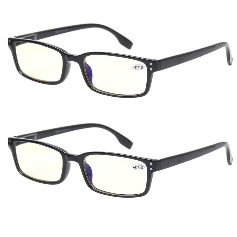 Kerecsen Computer Glasses 2 Pair UV Protection, Anti Blue Rays, Anti Glare and Scratch Resistant Computer Reading Glasses Black 1.5 x - BeesActive Australia