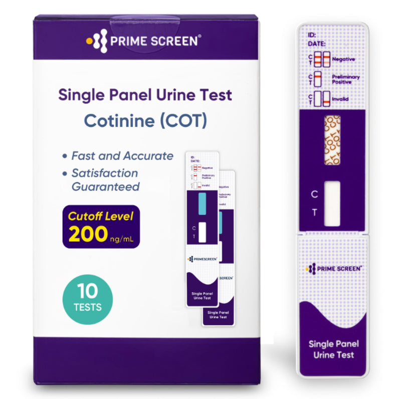 Prime Screen [10 Pack] Nicotine Tobacco Cotinine Urine Test Kit - Urine Dip Card Testing Cotinine from Smoking - WCOT-114 1
