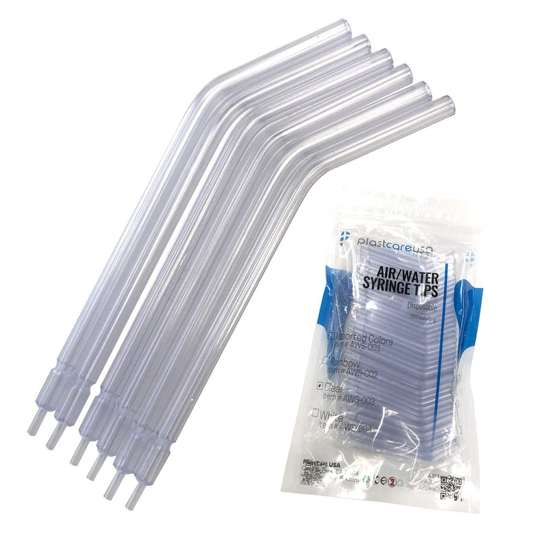 250 Air Water Oral Syringe Tips, Teeth Cleaning Tools, Dental Tools for Improved Teeth Health Care, Dental Pocket Irrigator, Disposable Water Spray Nozzles in Clear 250 Count (Pack of 1)