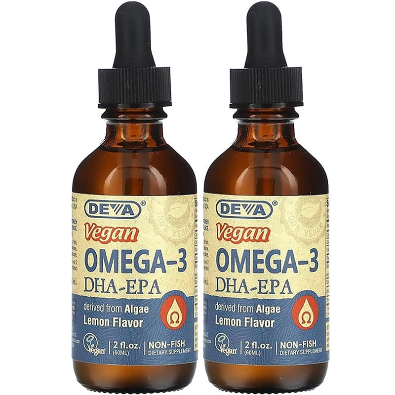 DEVA Vegan Liquid DHA-EPA (Lemon Flavor) 2 Fl. Oz Liquid (Pack of 2) 2 Fl Oz (Pack of 2)