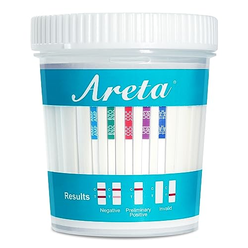 Areta 5 Pack 5 Panel Instant Drug Test Kits Cups - Testing Marijuana (THC), COC, OPI 2000, AMP, BZO - Urine Drug Screen - #ACDOA-754 5 Count (Pack of 1)