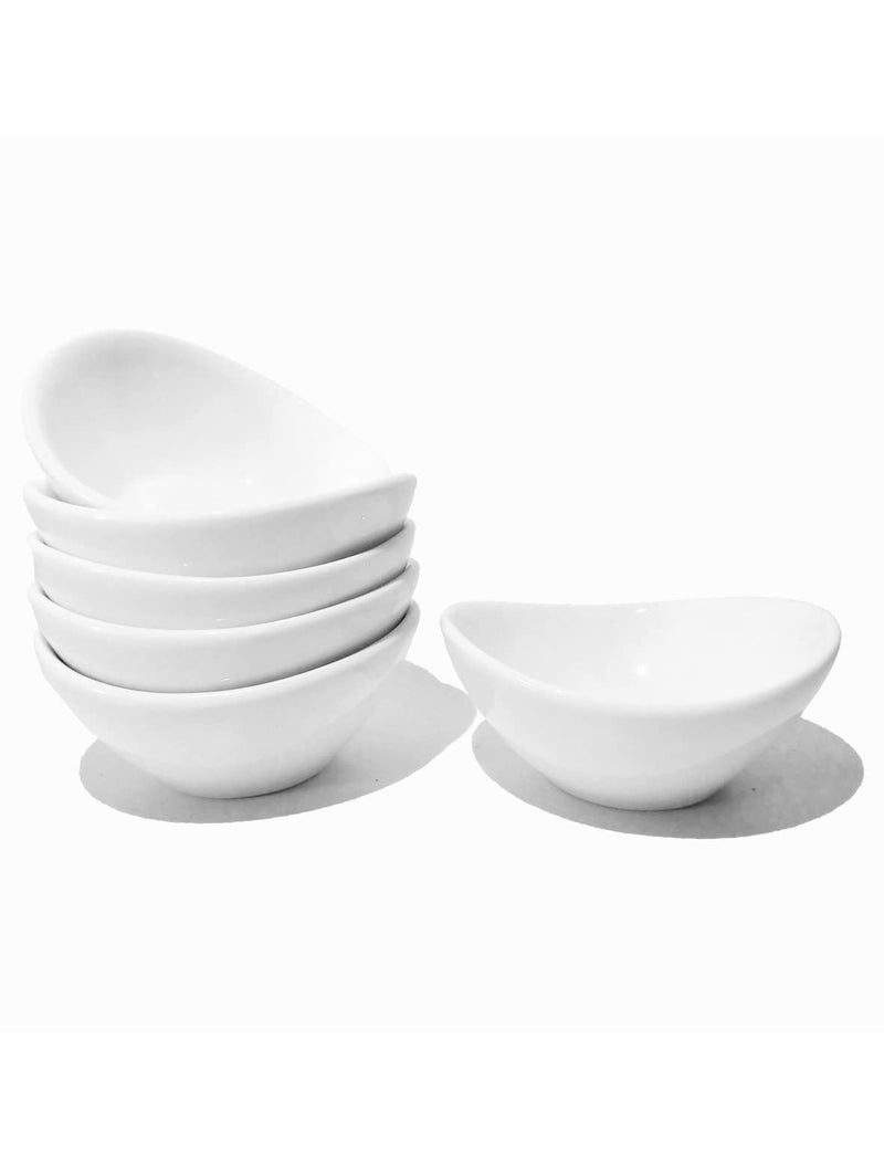 Holitika Sauce Dish-Dipping Bowls,Sauce Cups/Bowls/Dishes for Soy Sauce,Ketchup,BBQ Sauce,Sushi Soy Sauce - White Porcelain,1 Oz,Set of 6,D1 - BeesActive Australia