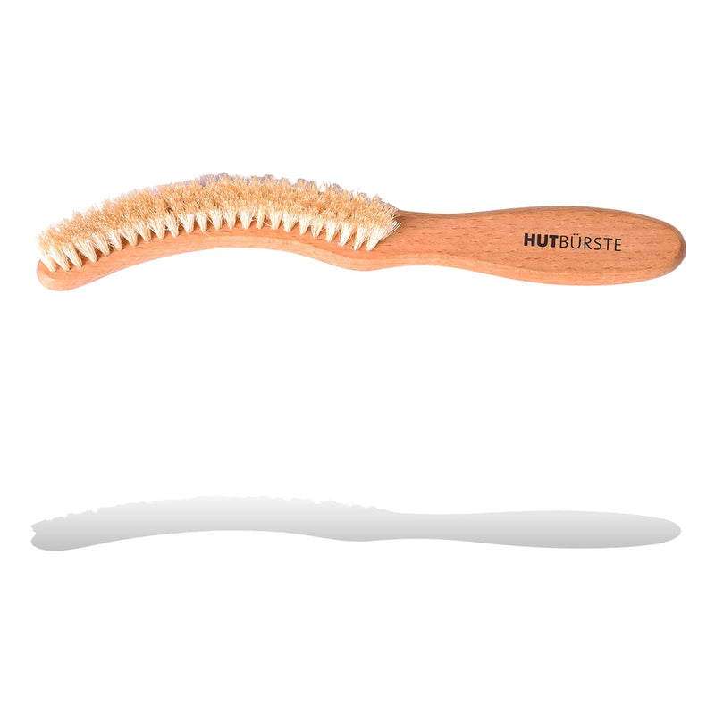 Valentino Garemi Traditional Hat Cleaning Brush | Remove Dust, Dry Stains, Rain Spots, Sweat Marks, Pet or Human Hair | Genuine Boar Hair Made in Germany (White Bristles) White Bristles - BeesActive Australia