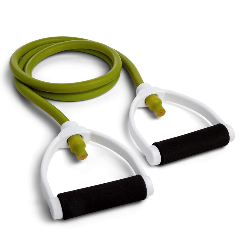 Champion Sports Resistance Tube Bands for Men and Women, Durable Stretch Fitness Band for Strength Training, Stretching, Rehabilitation- Premium Home Workout Equipment - 80 Lbs Resistance Tubing-Green - BeesActive Australia