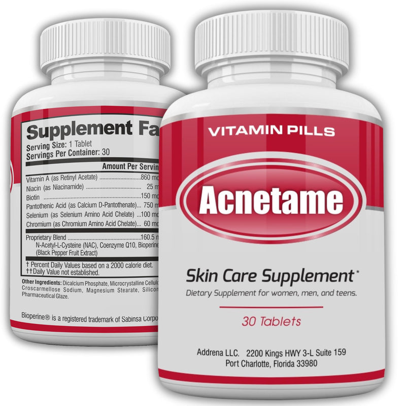 Acnetame Acne Pills 30- Supplements for Acne Treatment Pill Women Men Teens | Do your pores a favor and clear spots at the stem, natural hormonal pimple & blemish control, oily skin sebum 30 tablets 30 Count (Pack of 1)