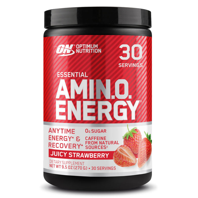 Optimum Nutrition Amino Energy Powder, Juicy Strawberry, 9.5 Oz Juicy Strawberry Burst 9.5 Ounce (Pack of 1)