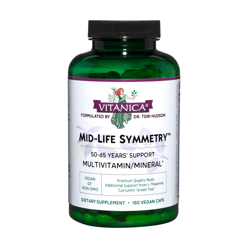Vitanica - Mid-Life Symmetry, 50-65 High Potency Multivitamin and Mineral, Vegan, 180 Capsules Lady - 180 Capsules