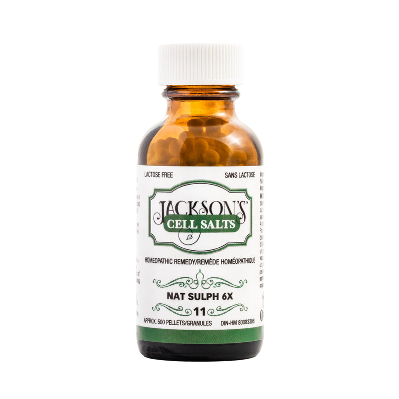 Jackson's #11 Cell Salt NAT Sulph 6X (500 Pellet Bottle) ‚Äì Certified Vegan, Lactose-Free Schuessler Tissue Salt Natrum Sulphuricum 6X - BeesActive Australia