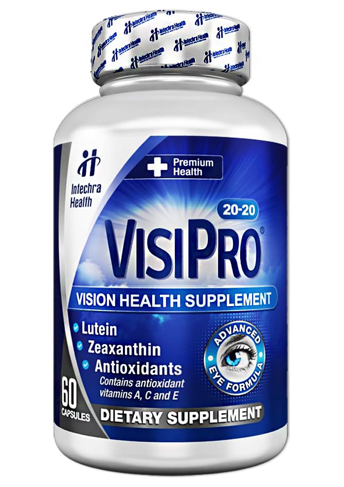 VISIPRO® 20-20 New Vision Health Supplement - Advanced Eye Vision Vitamins for Complete Eye Health, Vision Support & Macular Free Radical Defense - 60 Veggie Caps - BeesActive Australia