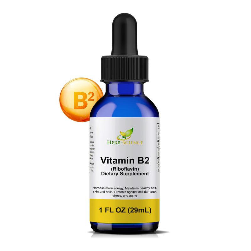 Vitamin B2 Liquid Drops, Riboflavin, Alcohol-Free, 1 Oz | Made with Only 3 Premium Ingredients, Vegan and Non-GMO, in an Easy-to-Take Liquid Formula Bottled in Protective Cobalt Glass 1 Fl Oz (Pack of 1)