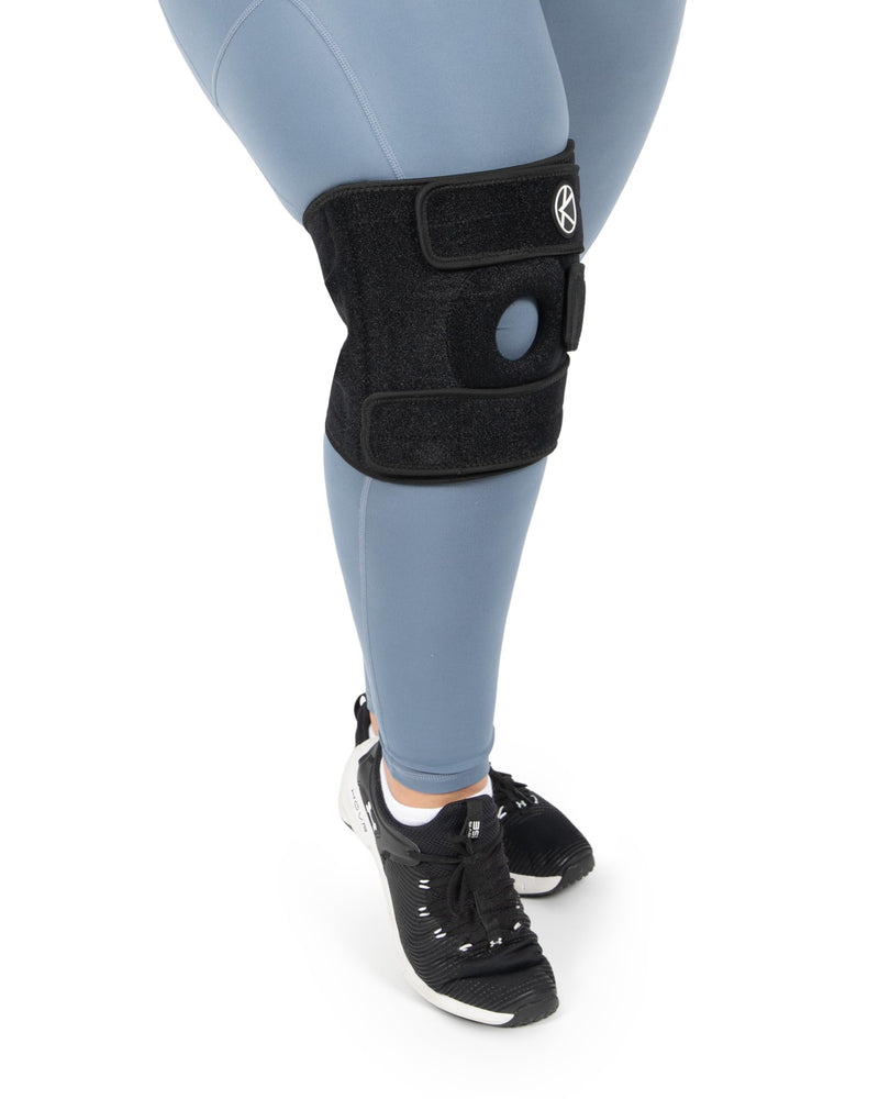 KARM Plus Size Knee Brace for Women & Men Plus Size - Adjustable Copper Knee Support Brace for Meniscus Tear, Arthritis Pain, Compression with Side Stabilizers - Obese People (4XL/5XL/6XL) Black Size (4XL/5XL/6XL)