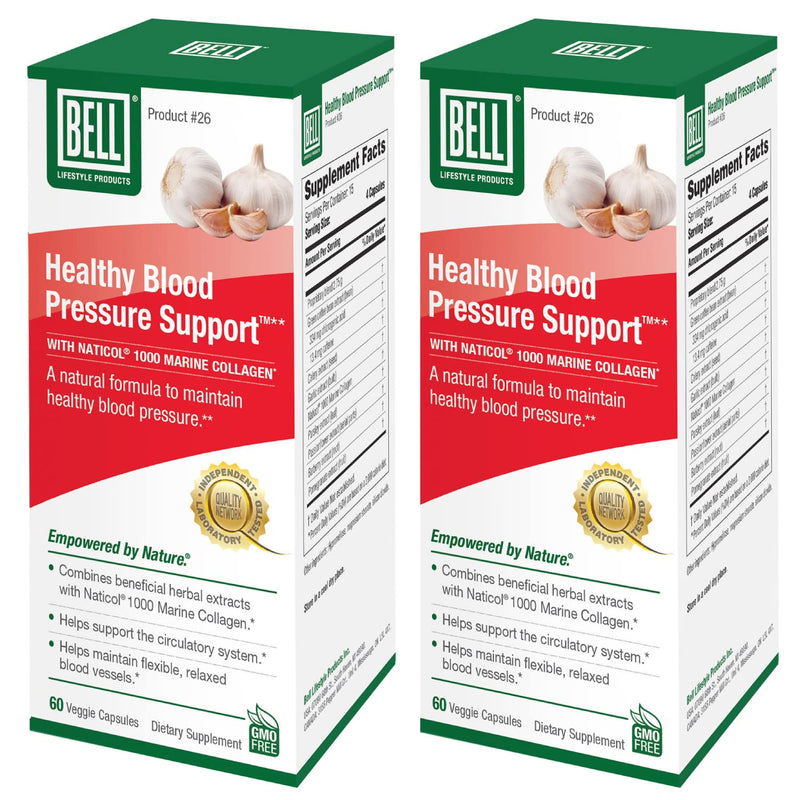 Bell Healthy Blood Pressure Support‚Ñ¢ Unique Blend - Natural Blend of Green Coffee Bean Extract, Garlic & Celery Seed Extract Blood Pressure Supplements - 2 Pack of 60 Capsules Each, Vegan, Non-GMO - BeesActive Australia