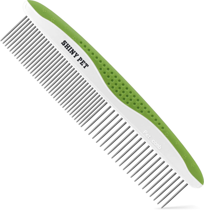 Dog Comb for Removes Tangles and Knots - Cat Comb for Removing Matted Fur - Grooming Tool with Stainless Steel Teeth and Non-Slip Grip Handle - Best Pet Hair Comb for Home Grooming Kit - Ebook Guide - BeesActive Australia