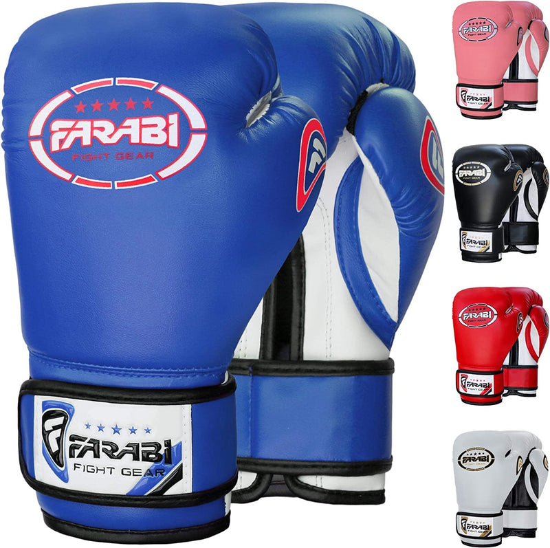Farabi Sports Kids Boxing Gloves 4, 6, 8-oz Boxing Gloves for Kids Junior Boxing Gloves Youth Boxing Gloves Boys and Girls Boxing Training Gloves for MMA Muay Thai & Punching Bag Blue