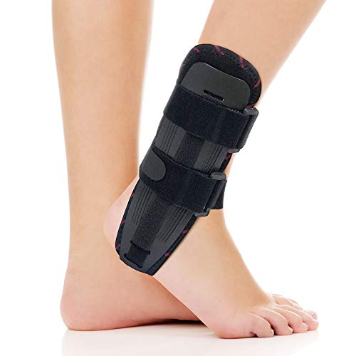 ORTONYX Ankle Stirrup Brace, with Padding Left/Right Foot Support One Size Fits Most Black