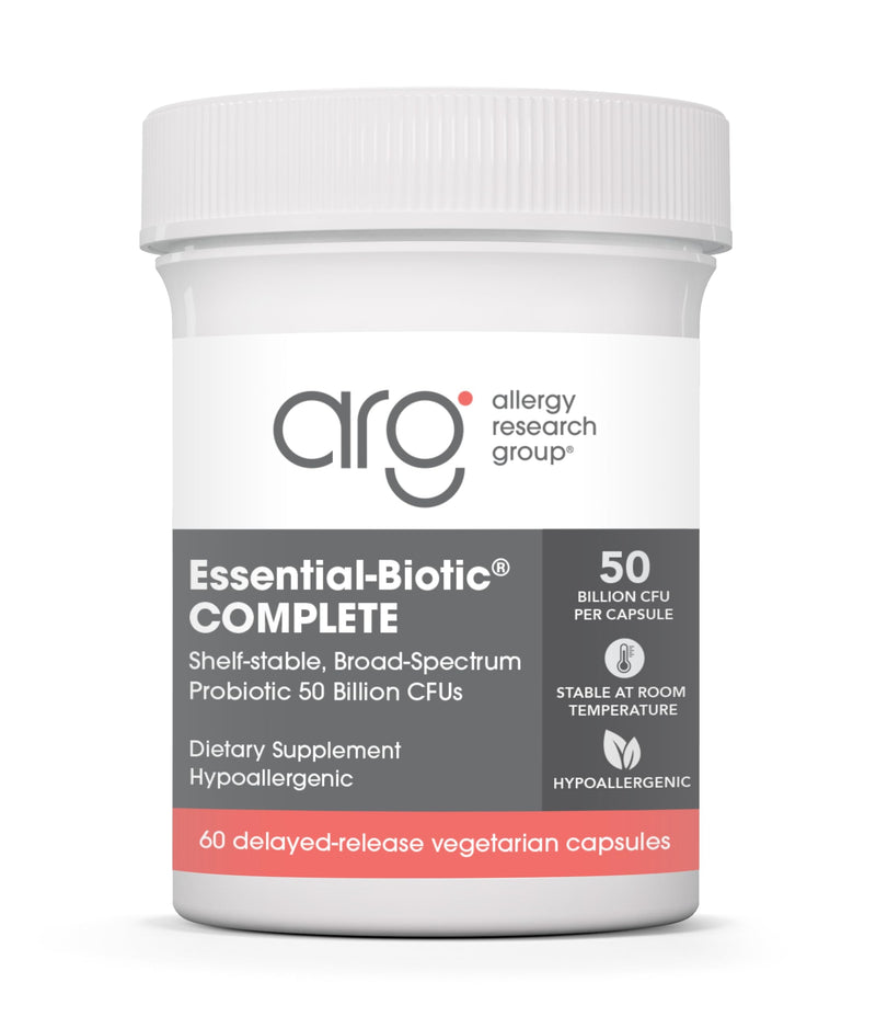ARG Essential Biotic Complete 50 Billion CFU Probiotic, 60 Capsules | 50 Billion CFU Delayed Release Probiotic for Gut and Digestive Support, Hypoallergenic Vegetarian Capsules