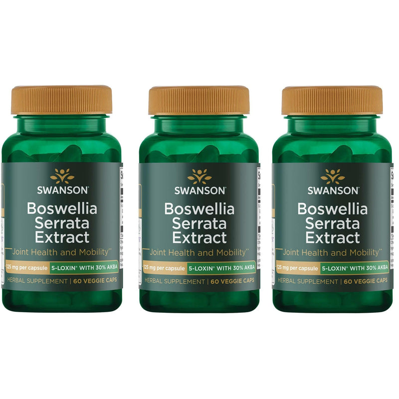 Swanson Boswellia Serrata Extract 125 mg 60 Veg Caps (3 Pack) 60 Count (Pack of 3) - BeesActive Australia