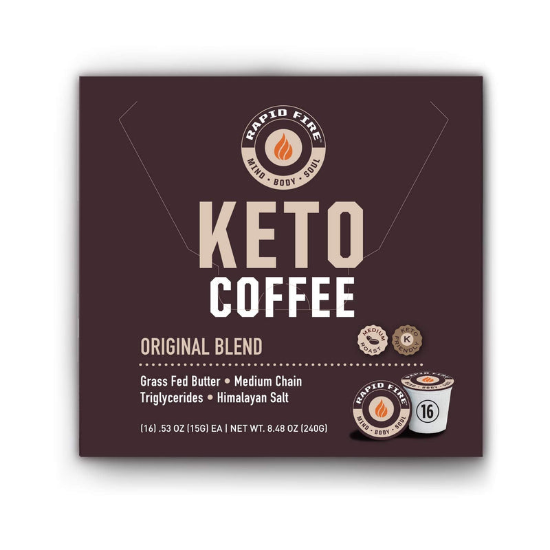 Rapid Fire High Performance Keto Coffee Pods, Supports Energy and Metabolism, Weight Loss, Ketogenic Diet 16 Single Serve K-Cup Pods, Original 16 Count (Pack of 1) - BeesActive Australia