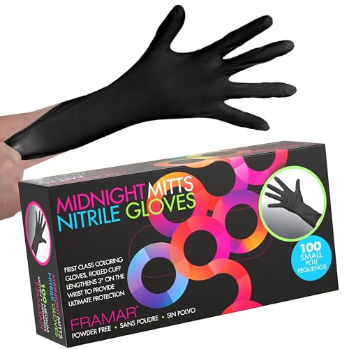 FRAMAR Powder Free Nitrile Gloves Small, Guantes Desechables Small (Pack of 100)