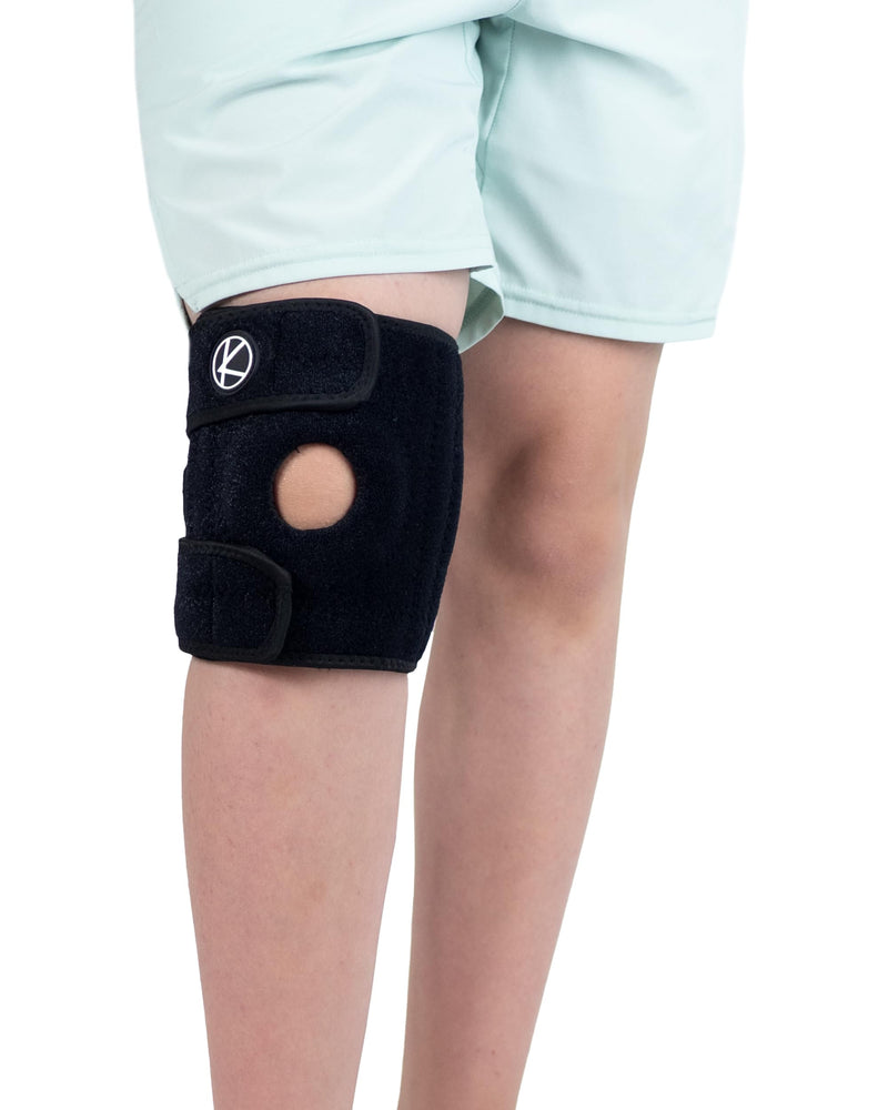 KARM Kids Knee Brace - Osgood Schlatter Knee Brace Youth for Kids, Sports, Pain, Arthritis, Patella, Meniscus Tear, MCL, ACL - Adjustable Compression Support for Child, Boys & Girls (Black) One Size Black - BeesActive Australia