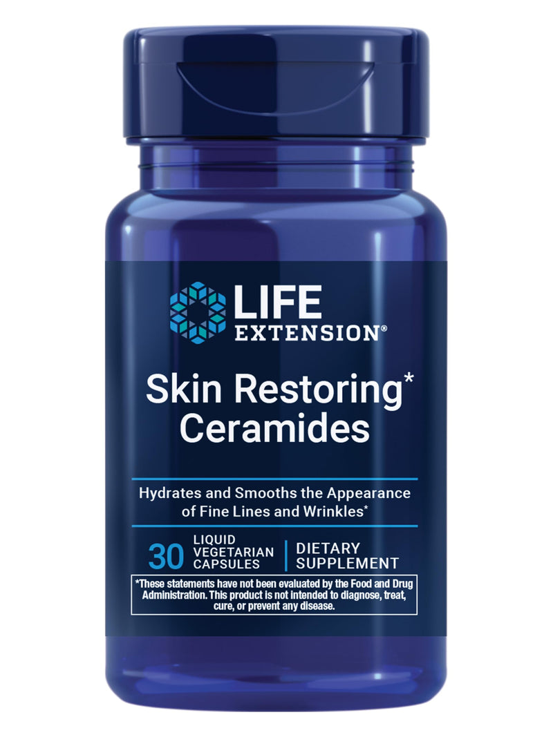 Life Extension Skin Restoring Ceramides for Wrinkles, 30 Liquid Capsules Unflavored 30 Count (Pack of 1)
