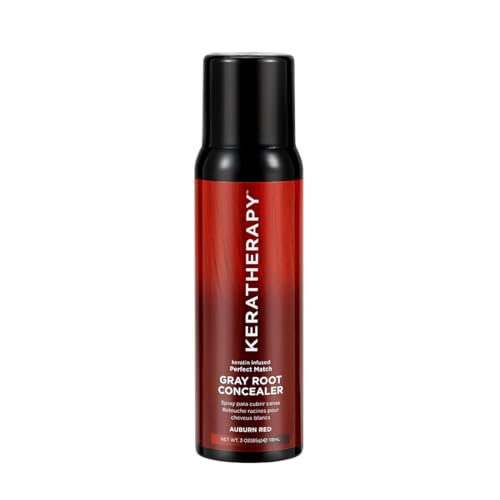 Keratherapy Keratin Infused Perfect Match Gray Root Concealer Spray, Auburn Red, 3 oz, 118 ml - Root Cover Up Spray to Hide Gray Roots - Keratin Therapy Hair Darkening & Temporary Scalp Concealer 3 Ounce (Pack of 1)