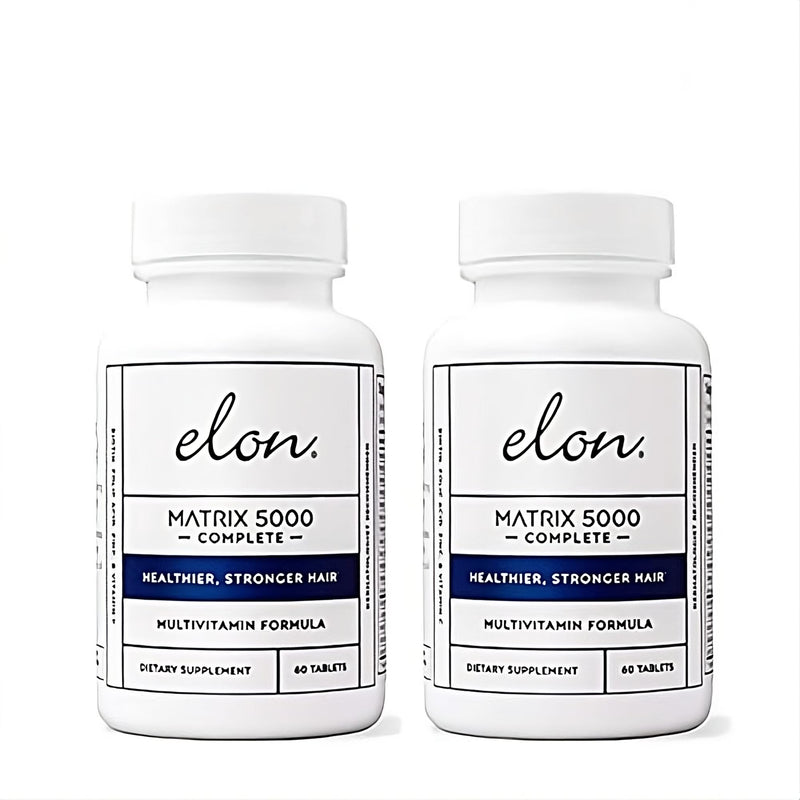 Elon Matrix 5000 Complete Multivitamin — Skin, Hair and Nail Growth Vitamins — Healthy Hair Growth Vitamins for Women & Men — 5000Mcg Biotin Supplement, Pack of 2 (120 Day Supply) 1 Count (Pack of 2)