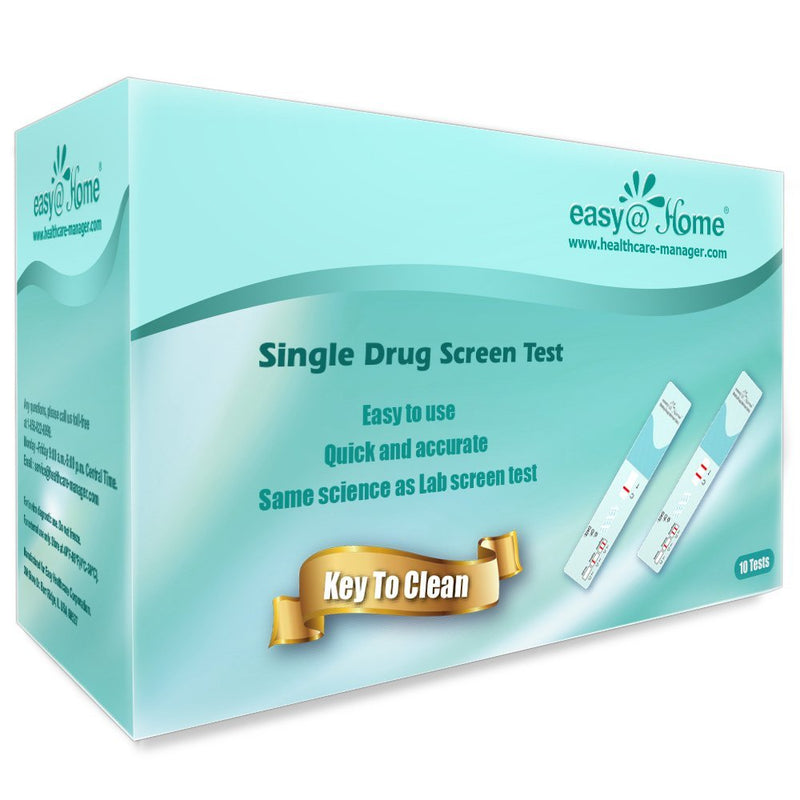 Easy@Home Single Drug Screen Test: 10 Pack Cocain Urine Drug Test Kits, Instant COC Panel Testing for Home Use, 300 ng/mL Cutt-Off Level Cocaine Test Kit, EDCO-114 - BeesActive Australia