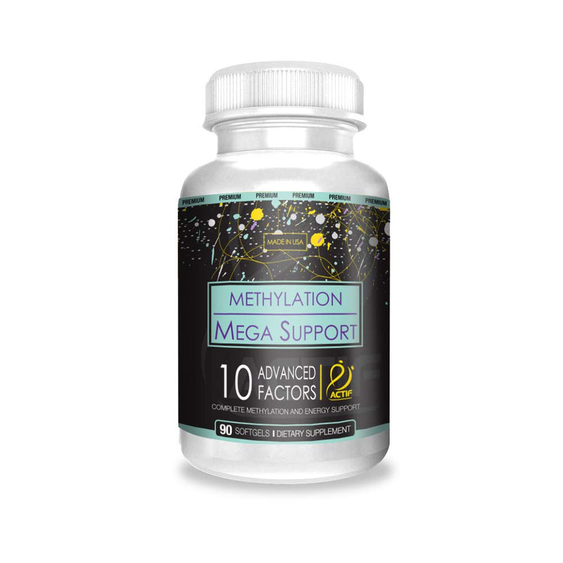 ACTIF Methylation Mega Support with 10 Advanced Factors and Organic Folate – 100% Natural, Non-GMO, 90 Count
