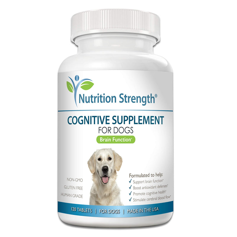 Cognitive Support for Dogs, Promotes Dog Brain Health, Mental Support for Old Dogs, Supplement for Dogs with Cognitive Difficulties, 120 Chewable Tablets - PawsPlanet Australia