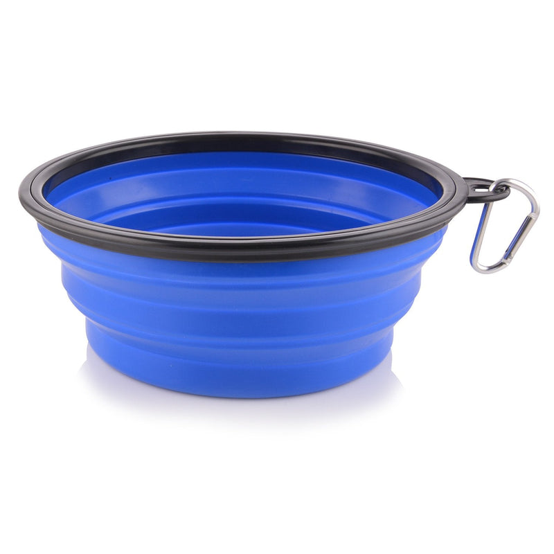 Extra Large Collapsible Dog Bowl, XL Travel Dog Bowl, Foldable Travel Water Dish, 102oz X-large Portable Collapsable Traveling Bowls with Carabiner for Dogs Walking, Hiking (Blue) Extra Large, 102oz 102oz-Blue - BeesActive Australia