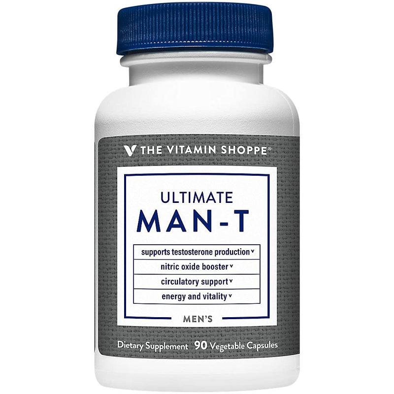 The Vitamin Shoppe Testosterone Booster - Male Vitality Performance & Energy | Tribulus Fenugreek Blend | 90 Veggie Caps | Men's Health