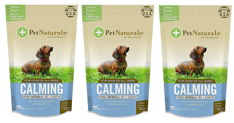 (3 Pack) Calming for Dogs, Natural Behavior Support Formula, 30 Bite Sized Chews - PawsPlanet Australia
