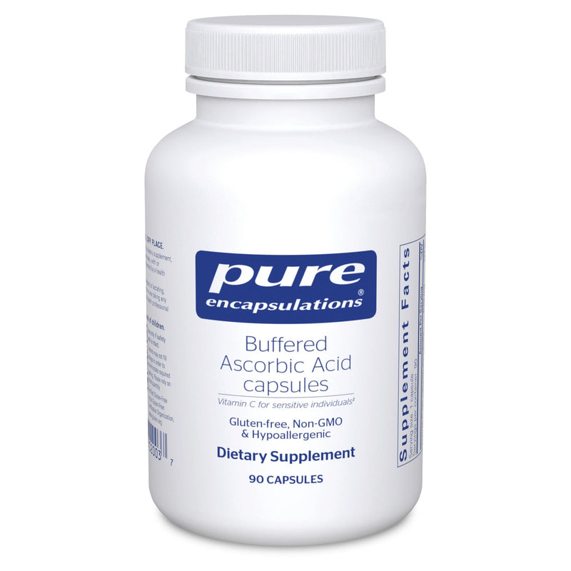 Pure Encapsulations Buffered Ascorbic Acid Capsules, 90 Capsules | Gentle Buffered Vitamin C for Sensitive Individuals*, Antioxidant and Immune Support*, Non-GMO 90 Count (Pack of 1)