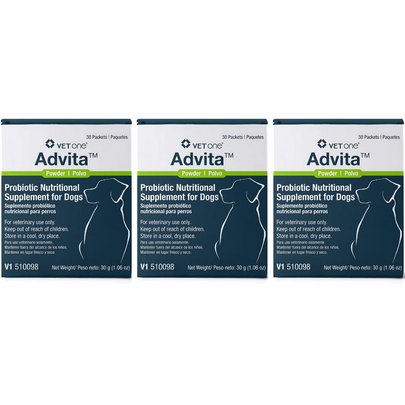 Vet One Advita Probiotic Nutritional Supplement for Dogs (3 Boxes, 90 Packets)