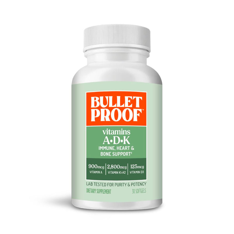 Bulletproof Vitamins A-D-K Softgels, 30 Count, Supplement for Heart, Bone Health and Immune Support | Supplement for Heart, Bone Health and Immune Support 30 Count (Pack of 1)