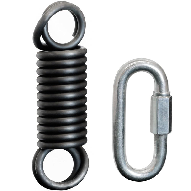 Meister Professional Heavy Bag Spring for Punching Bags up to 250lb - Black Spring w/ Screwlock Carabiner