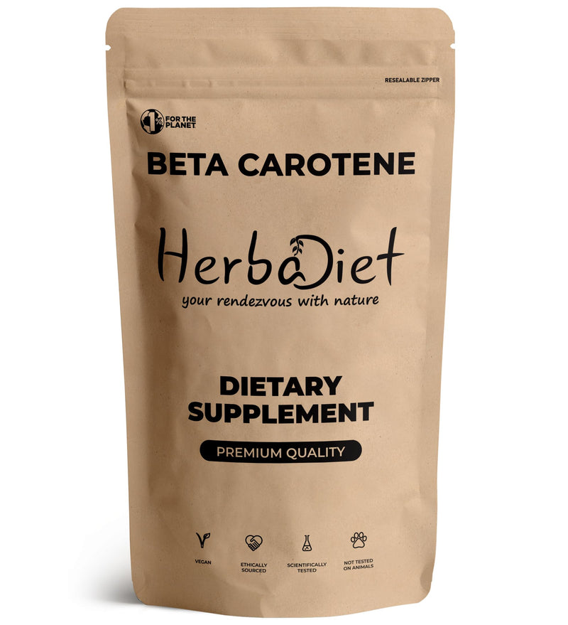 Beta Carotene 10% Vitamin A 25000 IU Powder | Immune System Support, Antioxidant Supplement | Cartenoids for Healthy Vision, Eyes & Skin | 100% Natural Betacarotene (1.76 oz - 50 gram)