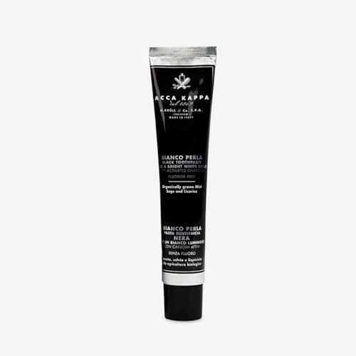 ACCA KAPPA Activated Charcoal Fluoride-Free Toothpaste, Natural Whitening