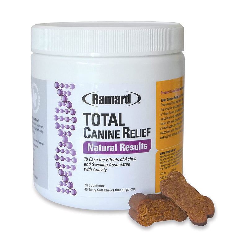Total Canine Relief - Tasty Soft Chews for Total Canine Relief: Muscle Formula, Joint Care, and More - Healthy Chewable Tablets for Daily Wellness and Agility Support - 45 Chews 1 Pack - PawsPlanet Australia