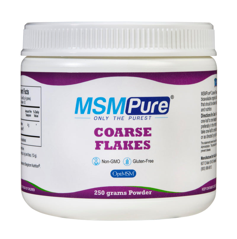 KALA HEALTH MSMPure MSM Powder, Coarse Flakes, US-Sourced MSM, 8.8 oz | OptiMSM Powder Supplement, Organic Sulfur, Vegan, Kosher, Halal, 3rd-Party Tested, Joint Comfort, Mobility, Skin, Hair & Nail Unflavored 8.8 Ounce (Pack of 1)