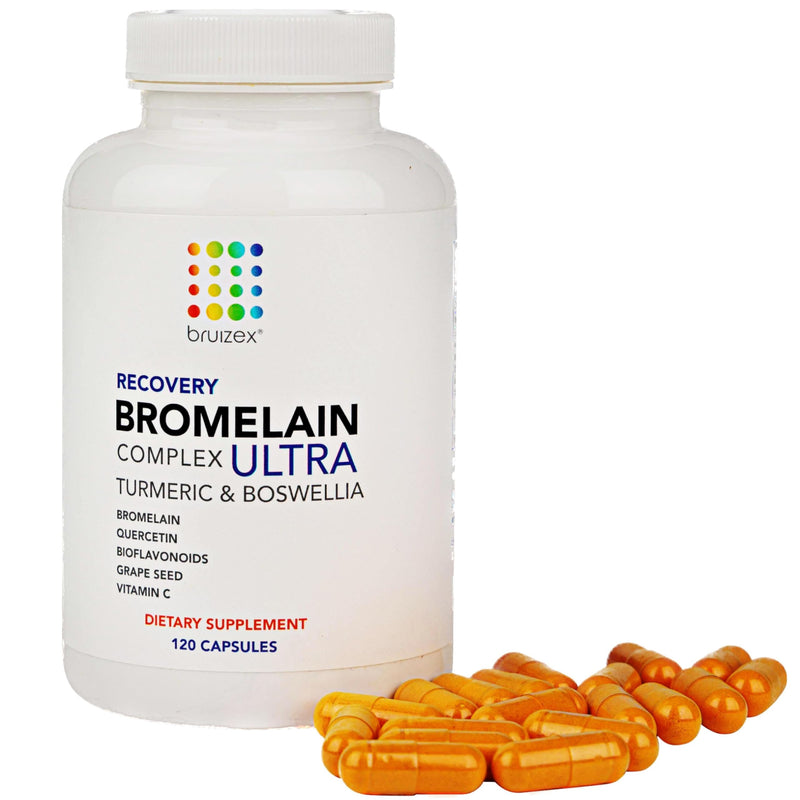 Bruizex Ultra Bromelain and Quercetin Bruising Relief Supplement, 120 Capsules | Bruised Skin, Trauma Recovery and Swelling Surgery Supplements | Contains Bromelain, Quercetin, Turmeric and Boswellia - BeesActive Australia