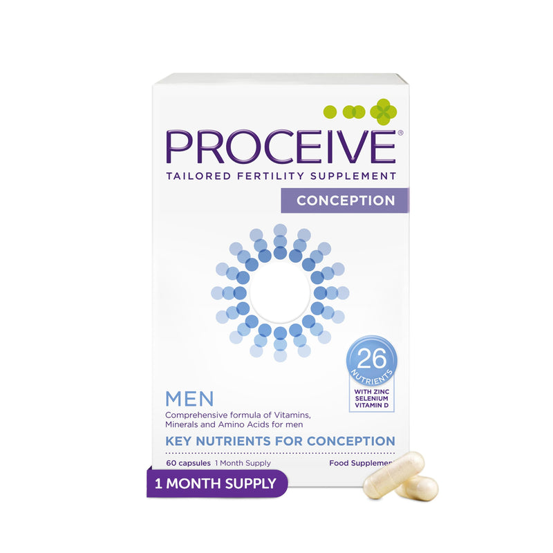 Proceive Tailored Fertility Supplement for Men, Multivitamin, 60 Capsules | Vegan, Pre-Conception Support With Vitamin D, Zinc, Folate, Selenium & COQ10