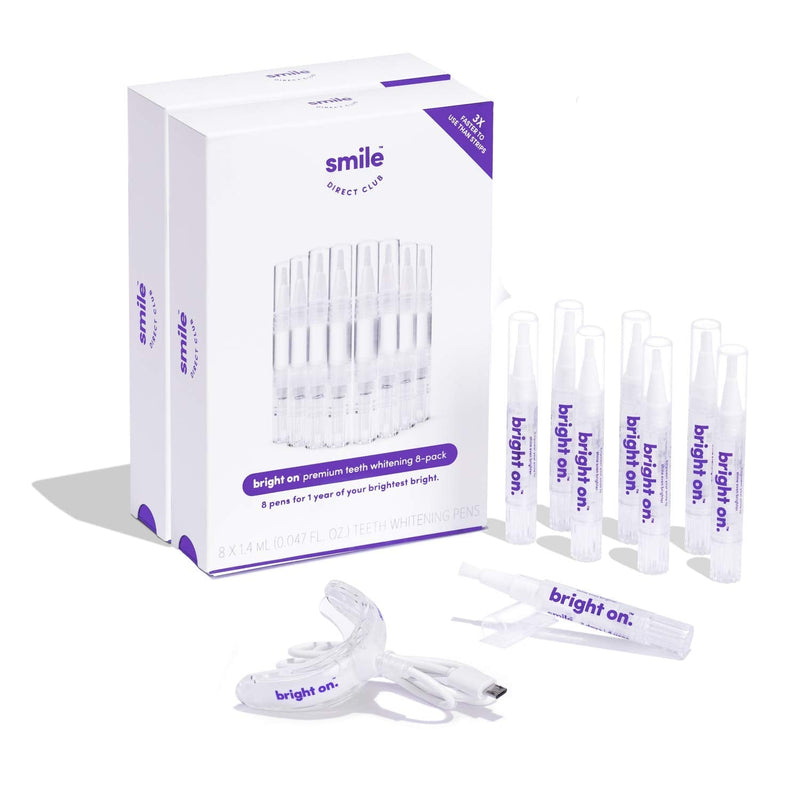 SmileDirectClub Teeth Whitening Kit with LED Light - 8 Pack Gel Pens - Professional Strength Hydrogen Peroxide - BeesActive Australia