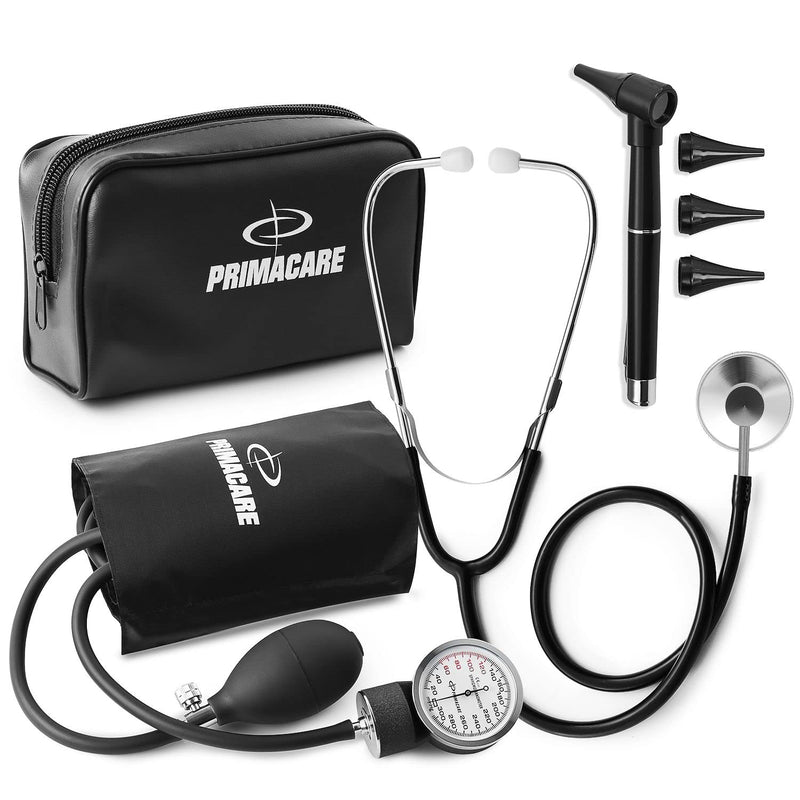 Primacare DS-9199 Nurse Essentials Starter Kit – Adult Aneroid Sphygmomanometer, Classic Stethoscope & Mini Diagnostic Otoscope with Travel Case - BeesActive Australia