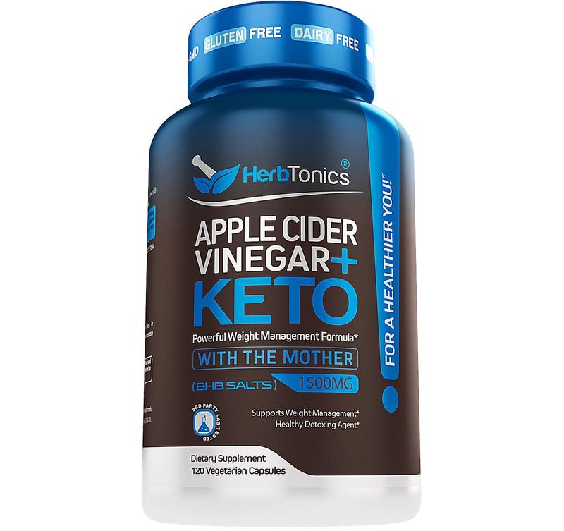 Herbtonics Apple Cider Vinegar Capsules Plus Keto BHB | Fat Burner & Weight Loss Supplement for Women & Men | Appetite Suppressant 120 Count (Pack of 1) - BeesActive Australia