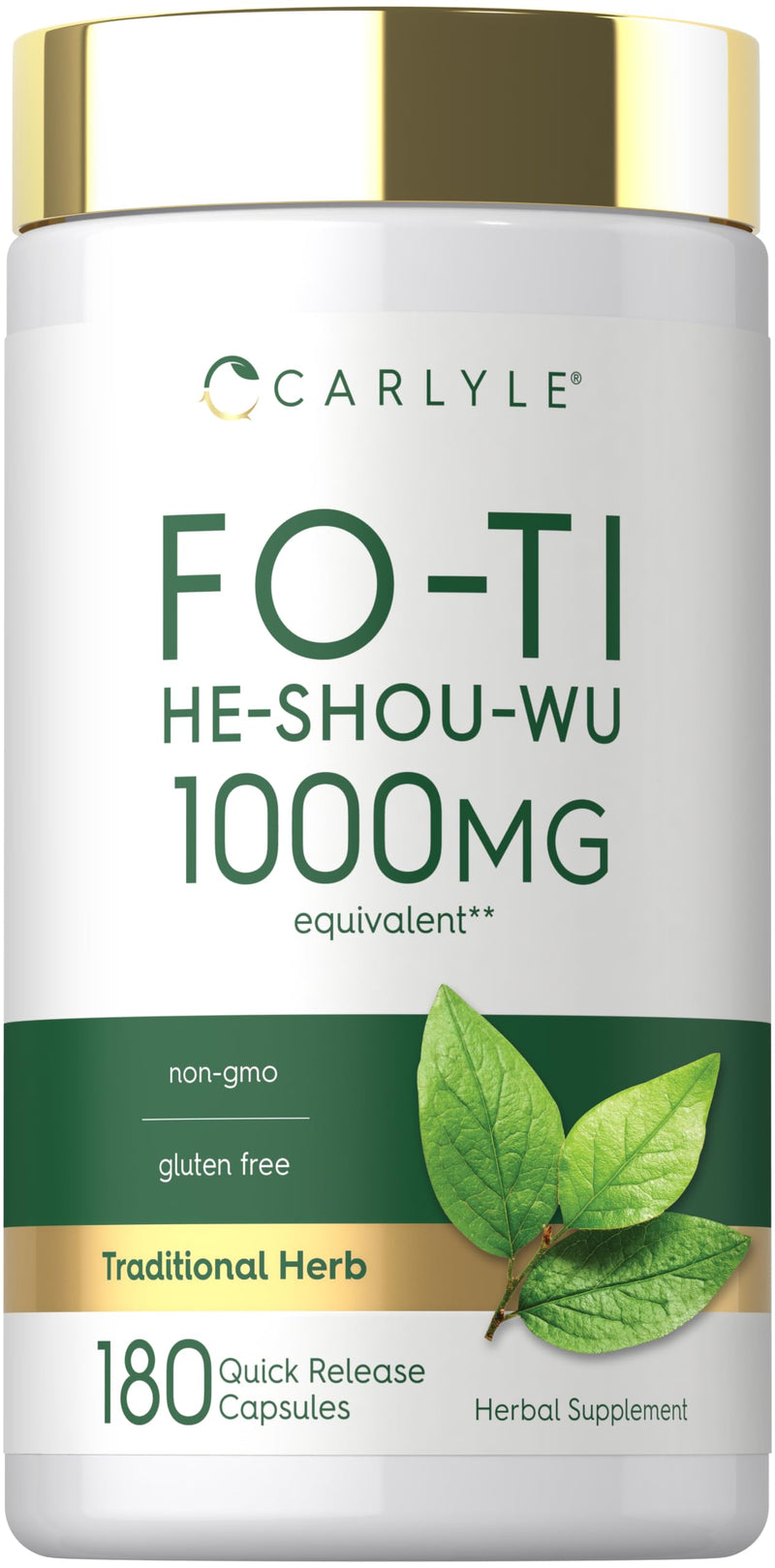 Carlyle Fo-Ti Supplement | 180 Capsules | He-Shou-Wu Root Extract | Non-GMO and Gluten Free