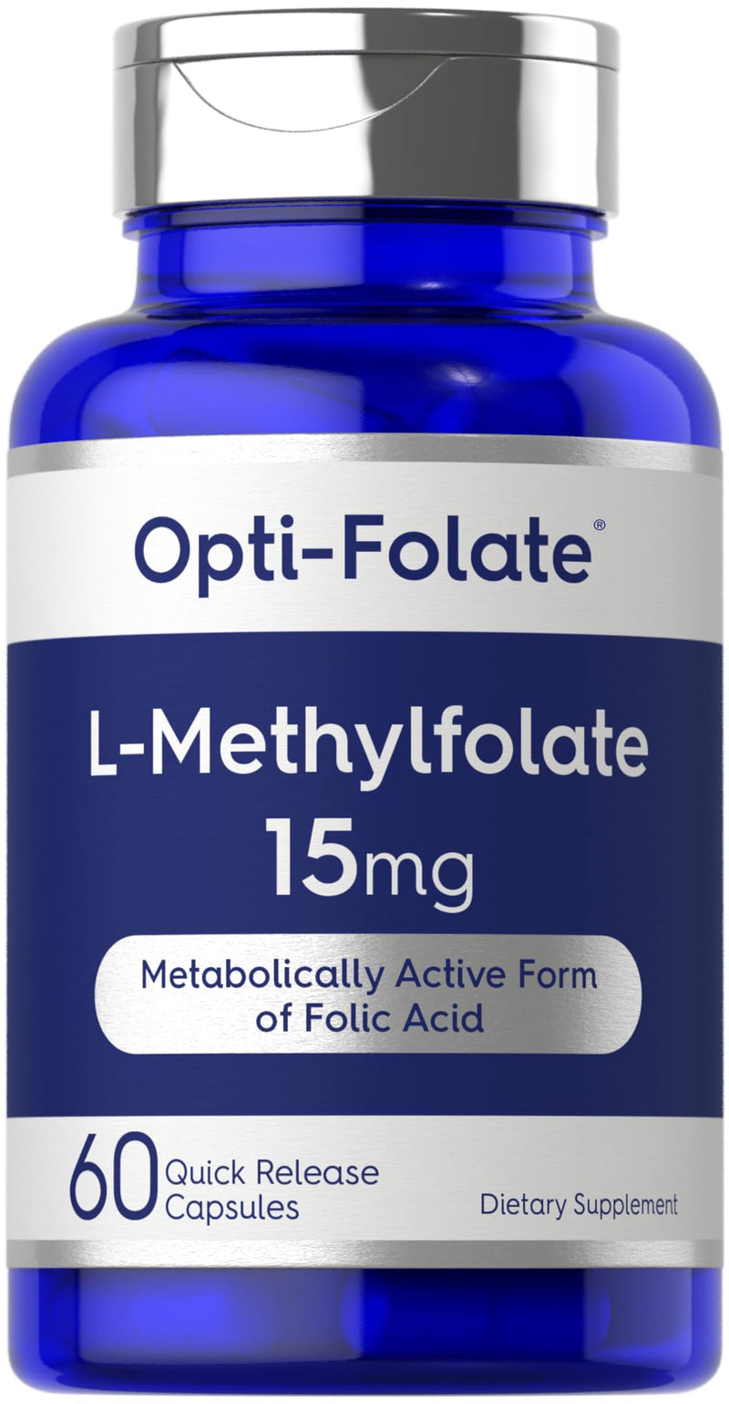 Carlyle L Methylfolate 15mg | 60 Capsules | Max Potency | Optimized and Activated | Non-GMO, Gluten Free | Methyl Folate, 5-MTHF | by Opti-Folate 60 Count (Pack of 1)